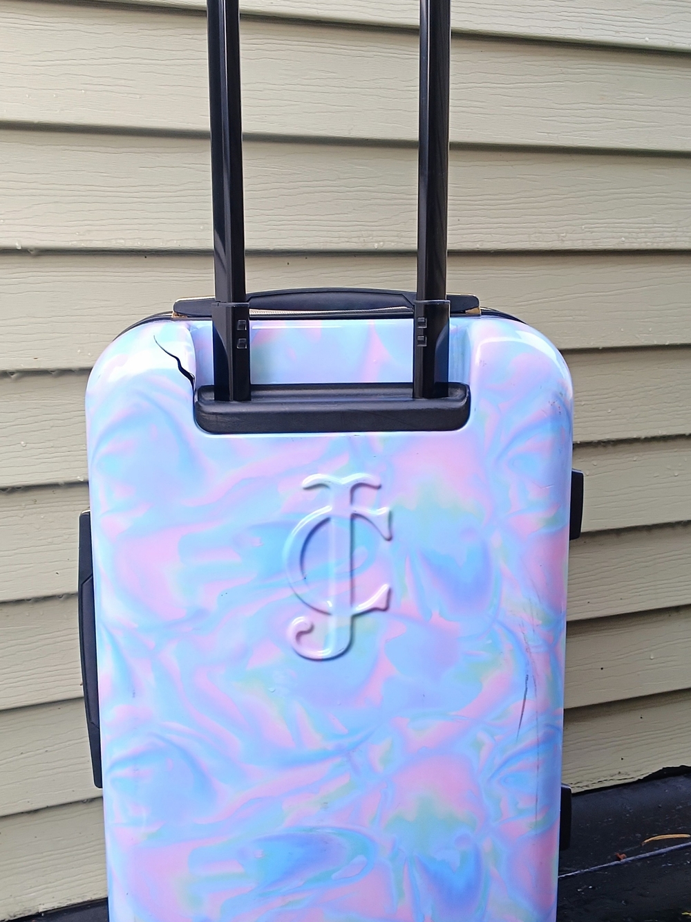 Juicy Couture Iridescent Pastel Carry-On Luggage - Pink/Blue - Picture 6 of 11